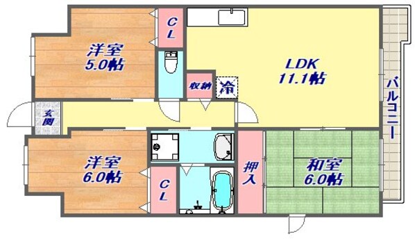 リヴェール御影の物件間取画像